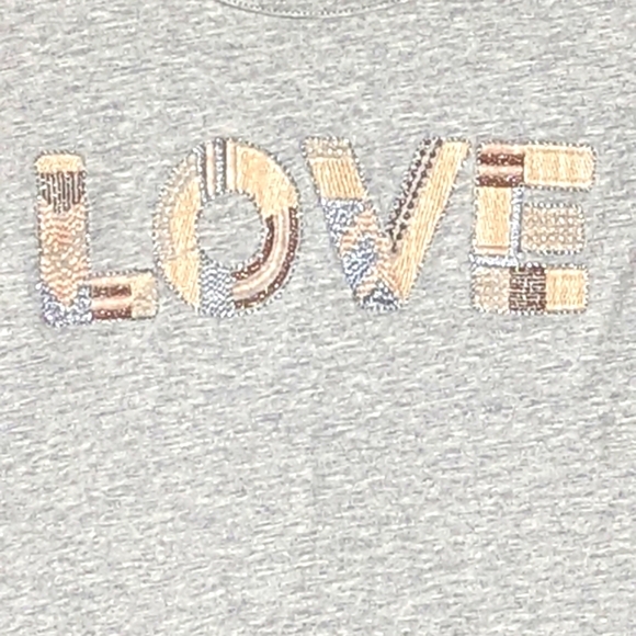 OshKosh B'gosh Kids (6/6X) Gray Long-Sleeve Shirt with Textured "Love" Graphic - Picture 2 of 7